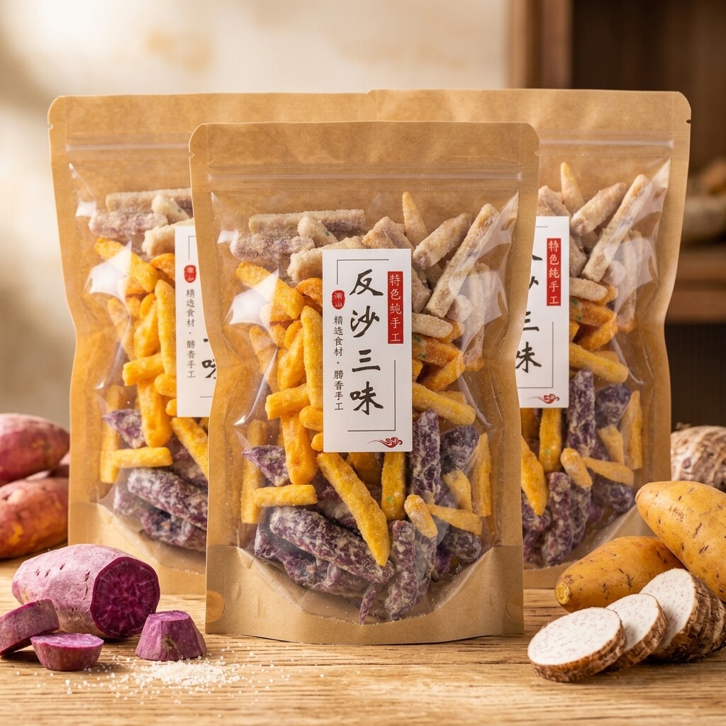 潮汕特产反沙三味香酥芋头条番薯紫薯条地瓜条办公室休闲小吃零食