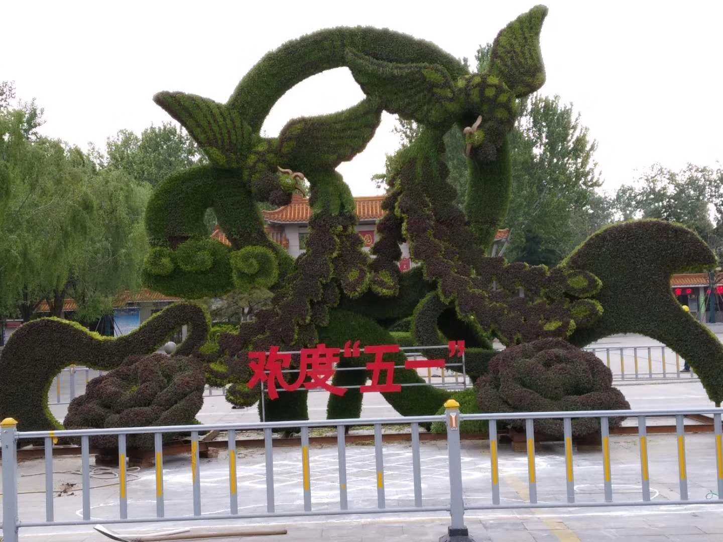 仿真绿雕立体绿雕花雕定制