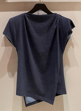小众潮牌2024春夏新款时尚不规则T恤小个子短袖修身上衣女