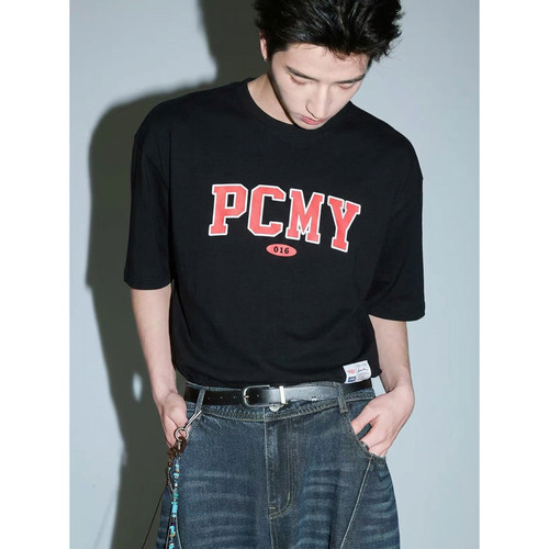 张峻豪同款PCMY校园宽松短袖T恤