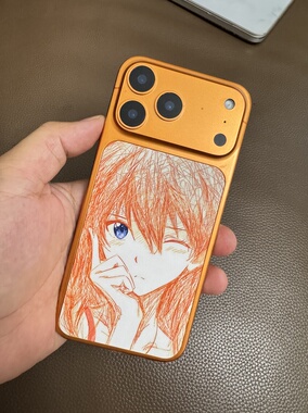 适用iPhone17pro promax手机背板膜明日香橙色绝配手机贴纸