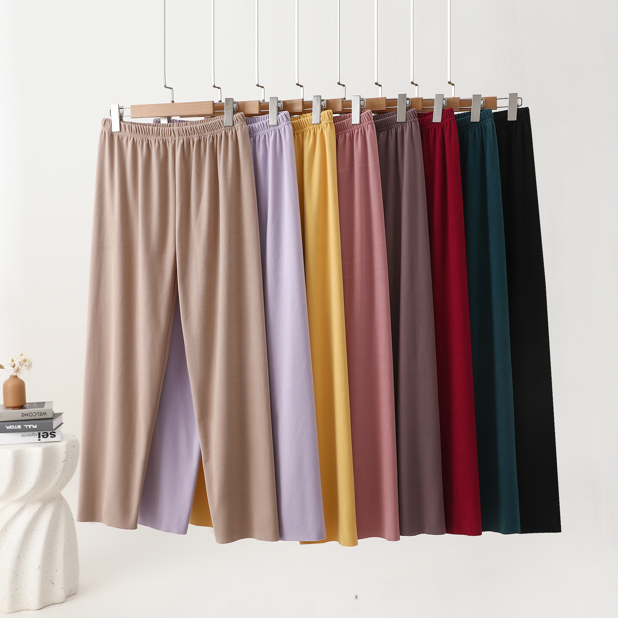 德绒居家裤宽松睡裤女