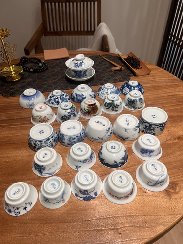 京德贵和祥手绘盖碗茶杯高温烧制耐看耐用40毫升60毫升品茗杯