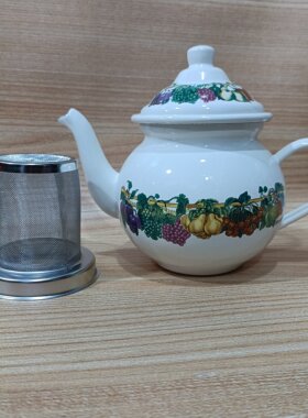 珐琅搪瓷油壶醋壶酱油壶水壶茶壶手把壶球形壶圆形壶家用烧茶壶