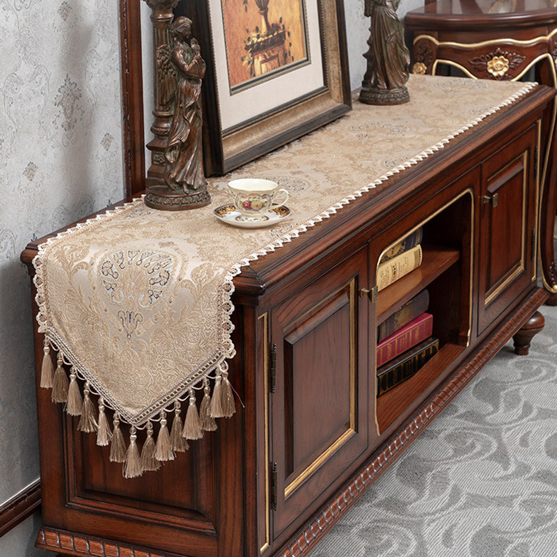 美式高级感餐桌茶几桌旗茶席茶台布艺长条茶桌布高端电视柜盖布值,居家布艺,桌旗,淘宝优惠券,粉丝福利购,淘宝优惠卷