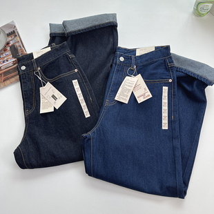 阔腿牛仔裤 复古时髦慵懒风 日系纯棉水洗宽松老爹裤 男款 母鸡同款