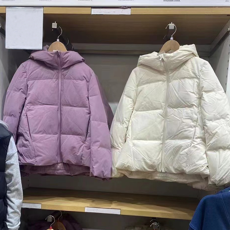 秋冬女装纯色连帽羽绒服保暖