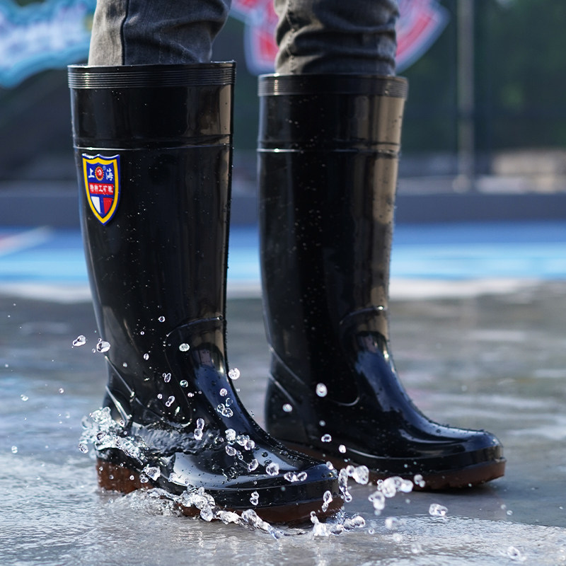 NEW RAIN BOOTS MENS RAIN BOOTS WINTER MENS MEDIUM WATERPROOF SHOES SHORT OVERSHOES PLUS FLEECE WATER BOOTS HIGH NON-SLIP RUBBER SHOES