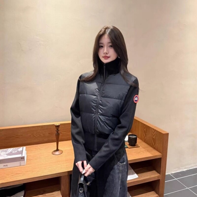 大鹅羽绒服立领收腰修身短款女