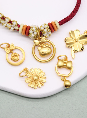 女铜镀金四叶草猫爪哆啦美