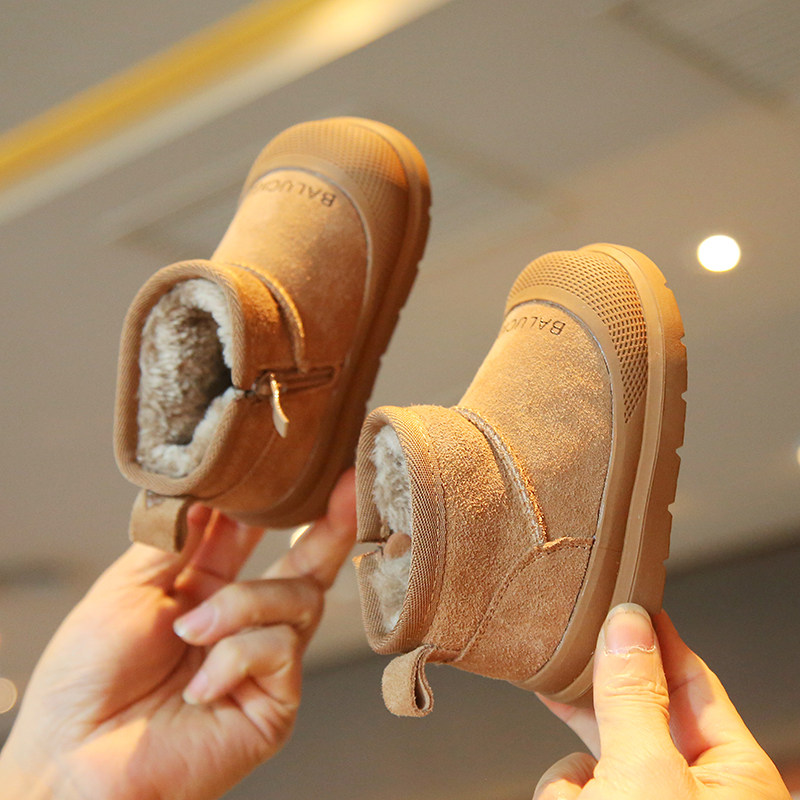 真皮宝宝雪地靴加绒保暖靴子男女小童短靴防滑软底婴幼儿学步棉鞋,童鞋/婴儿鞋/亲子鞋,雪地靴,淘宝优惠券,粉丝福利购,淘宝优惠卷