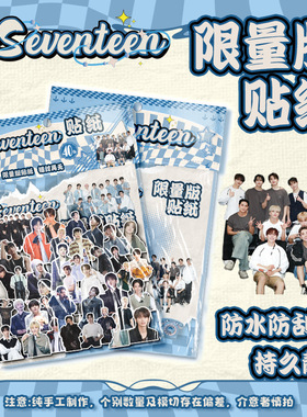 礼品Seventen袋装贴纸 11x15cm1袋40张 明星防水不干胶异形手账贴