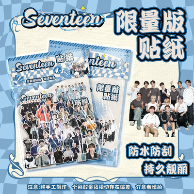 礼品Seventen袋装贴纸 11x15cm1袋40张 明星防水不干胶异形手账贴