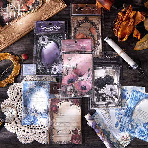 SG121拾光复古手帐素材纸花影