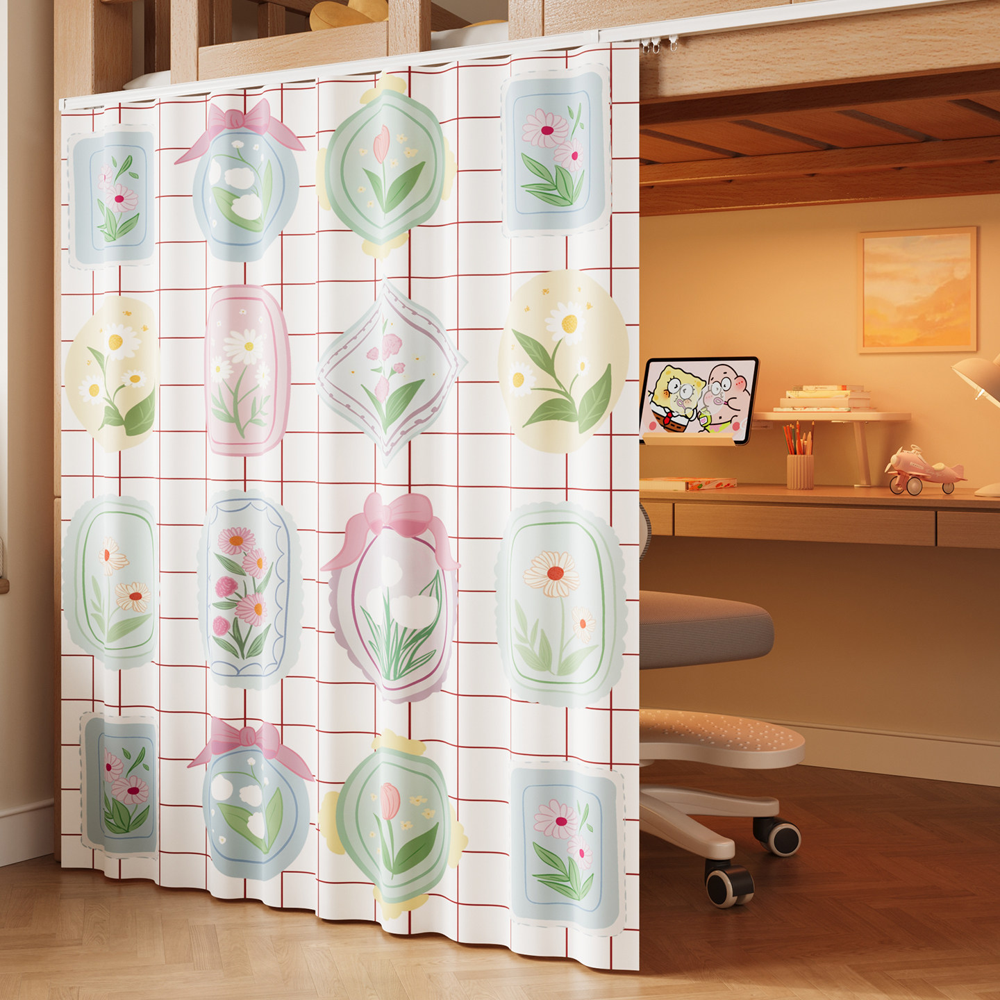 宿舍上下铺遮光帘加厚卡通寝室床帘防蚊防尘隐私遮挡布帘2026新款