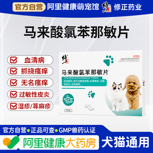 修正猫咪皮肤病马来酸氯苯那敏片宠物狗狗止痒药湿疹抗过敏性皮炎
