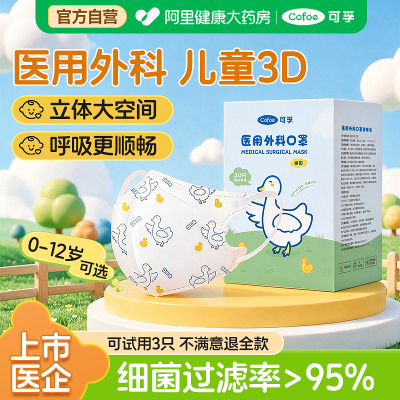 儿童3D】医用外科口罩大呼吸空间图片