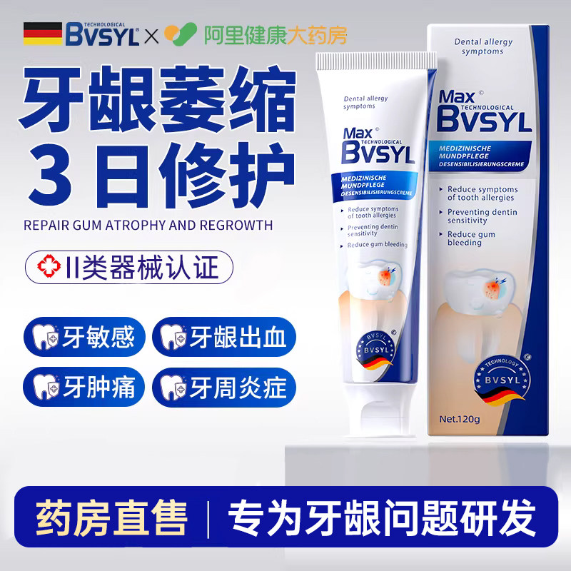 医用牙齿脱敏膏治专用萎缩牙龈修复再生口腔牙科松动凝胶牙膏抗敏