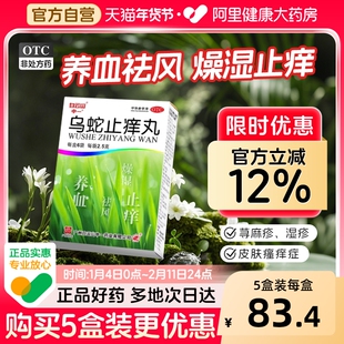 白云山中一乌蛇止痒丸6袋止痒药膏皮炎荨麻疹丸湿疹口服皮肤瘙痒