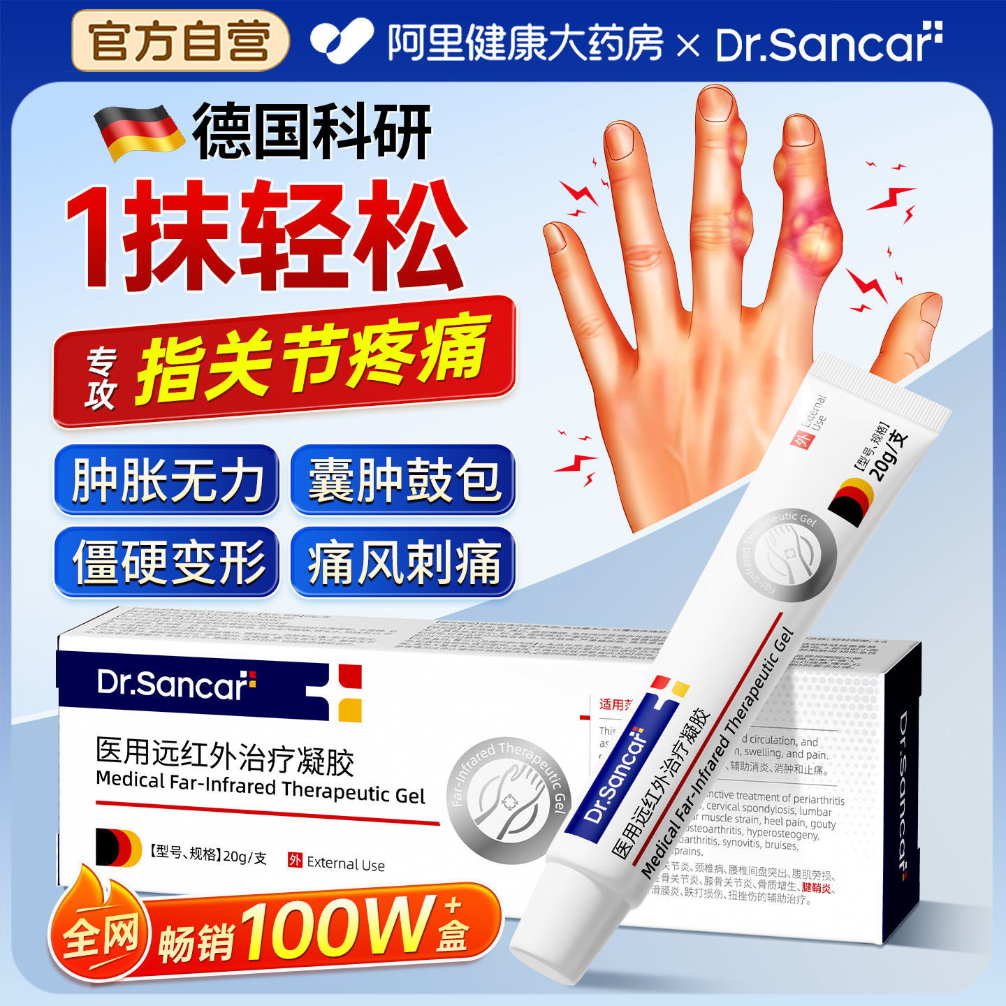 手指关节疼痛专用远红外治疗凝胶骨关节腱鞘炎肿胀变形官方旗舰店
