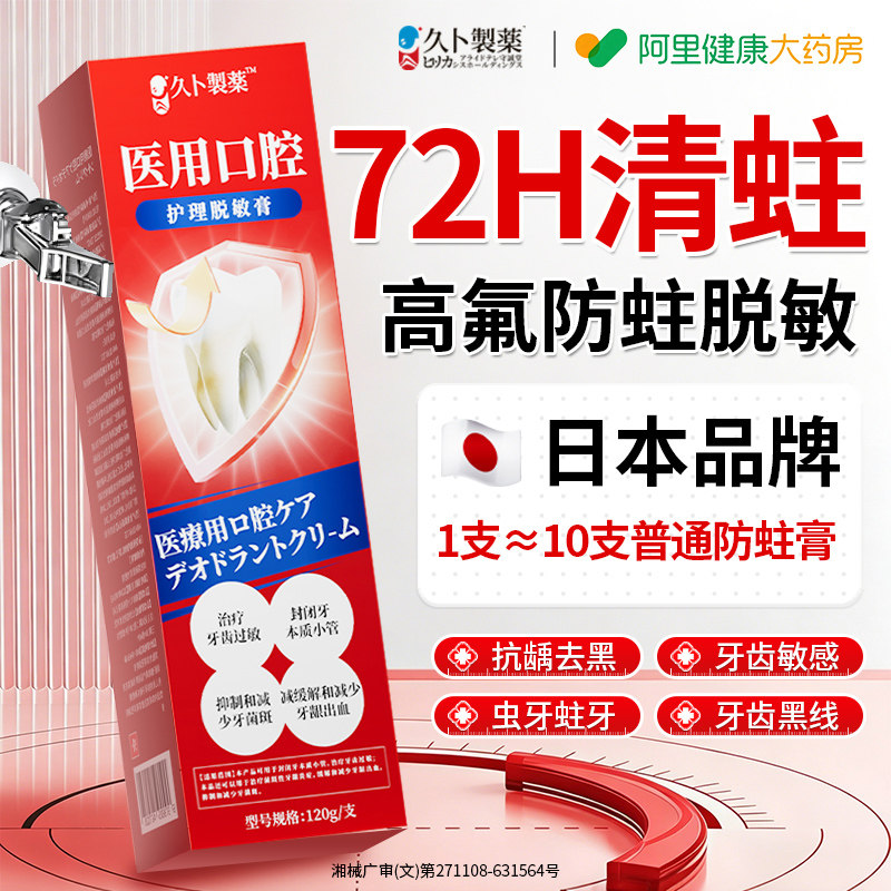 日本医用含氟防蛀牙龋齿膏牙龈疼萎缩抗脱敏膏牙周炎成人专用修复