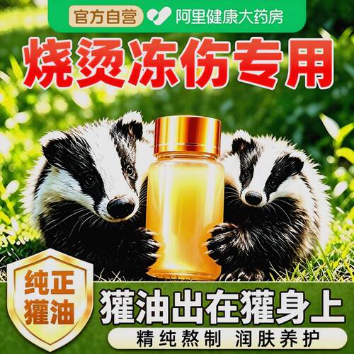 獾子油东北纯正野生獾子油烫伤膏獾油可食用欢子狗油天然无添加