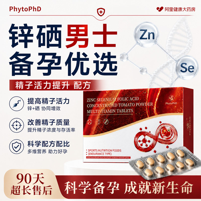 锌硒片男性备孕番茄红素提高精子质量男性备孕活性叶酸养精补活力