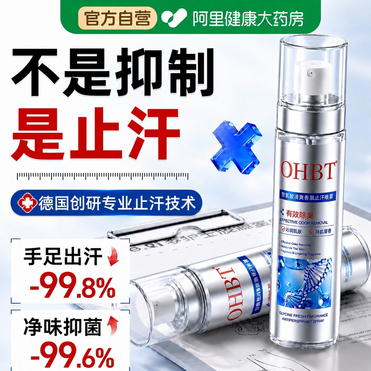 手汗症止汗露干爽四氯羟铝锆腋下多汗去手心出汗脚汗除手足喷雾