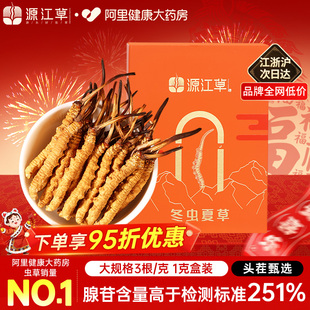 虫草礼盒装 克1克正品 源江草冬虫夏草官方旗舰店3根 送礼 年货节