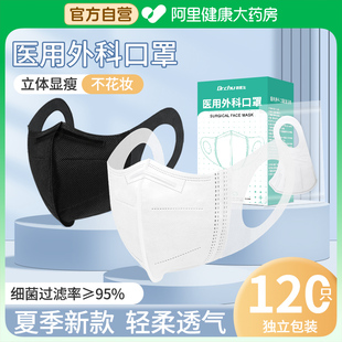 旗舰店女高颜值透气薄 医用外科口罩立体3d一次性医疗三层官方正品