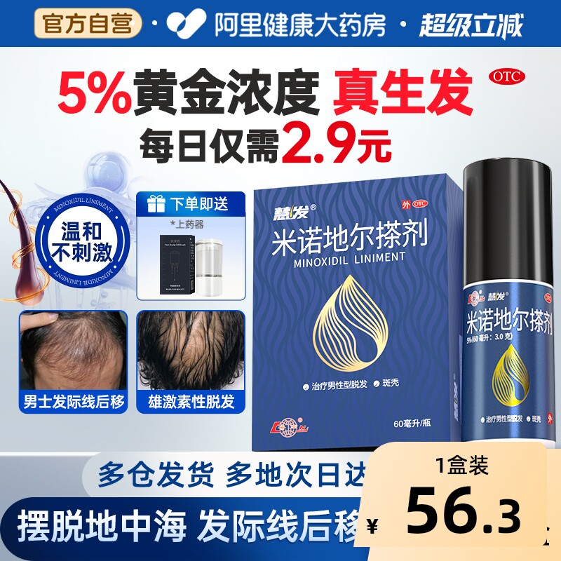 鲁南米诺地尔搽剂5%男士脱发鲁南慧发洗发水防脱生发液官方旗舰店