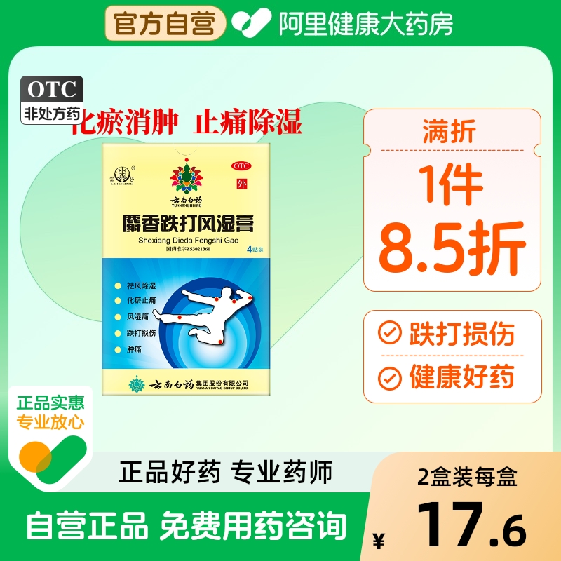 【雷公】麝香跌打风湿膏7cm*10cm*4贴/盒