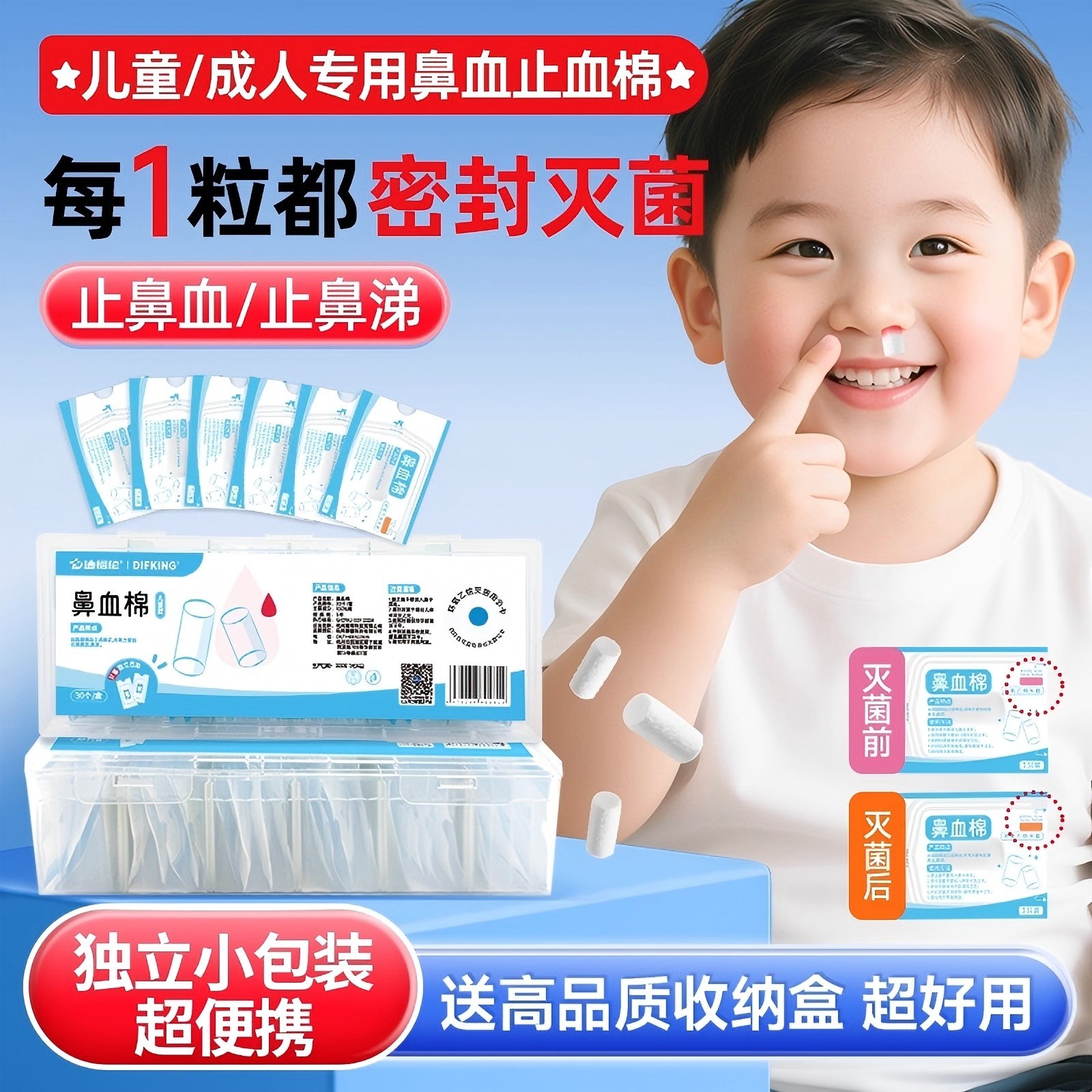 【独立灭菌】密封便携鼻血止血棉