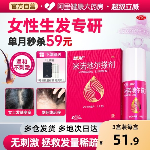 【自营】【鲁南】米诺地尔搽剂2%*60ml*1瓶/盒斑秃防脱发生发雄激素性脱发慧发脱发
