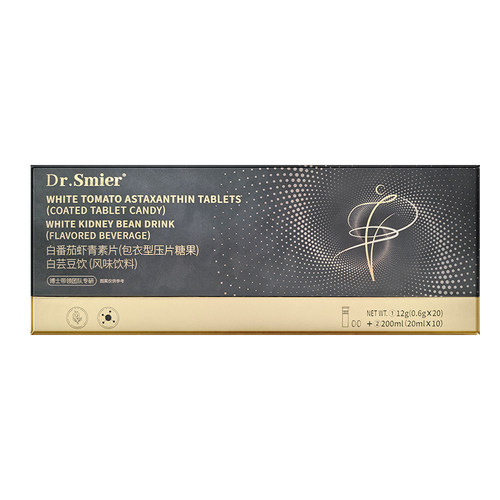 Dr.Smier白番茄虾青素片白芸豆饮 12g(0.6gx20)+200ml(20mlx10)
