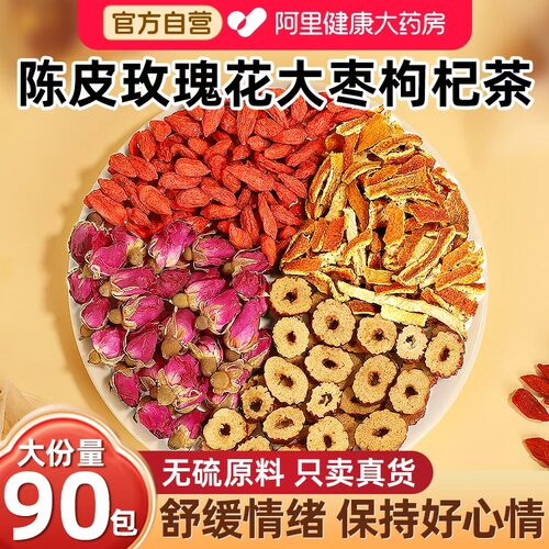 陈皮玫瑰花茶大枣枸杞泡水舒缓女