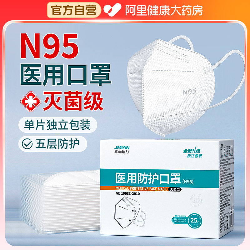 界面N95级医用防护口罩五层防护图片