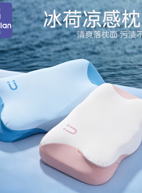 卡伴U+云翼枕专属定制冰荷凉感枕套三防亲肤枕套T1T2T3T4段蓝粉