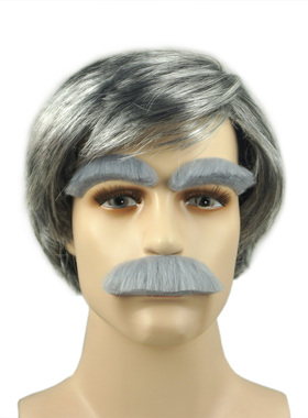 老爷爷装扮假发角色扮演道具灰色男士假发老头发型COS头套