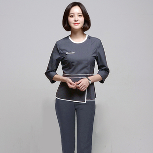韩式纹绣师美甲师工作服屈臣氏美容院美容师工作服spa理疗按摩服