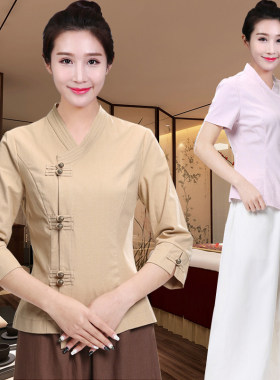 养生馆按摩套装工作服