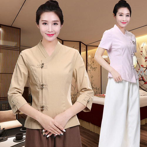 养生馆按摩套装工作服