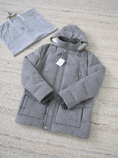 保暖外贸大码 羊毛羽绒服鹅绒连帽外套时尚 老钱风 秋冬新款 BC男士