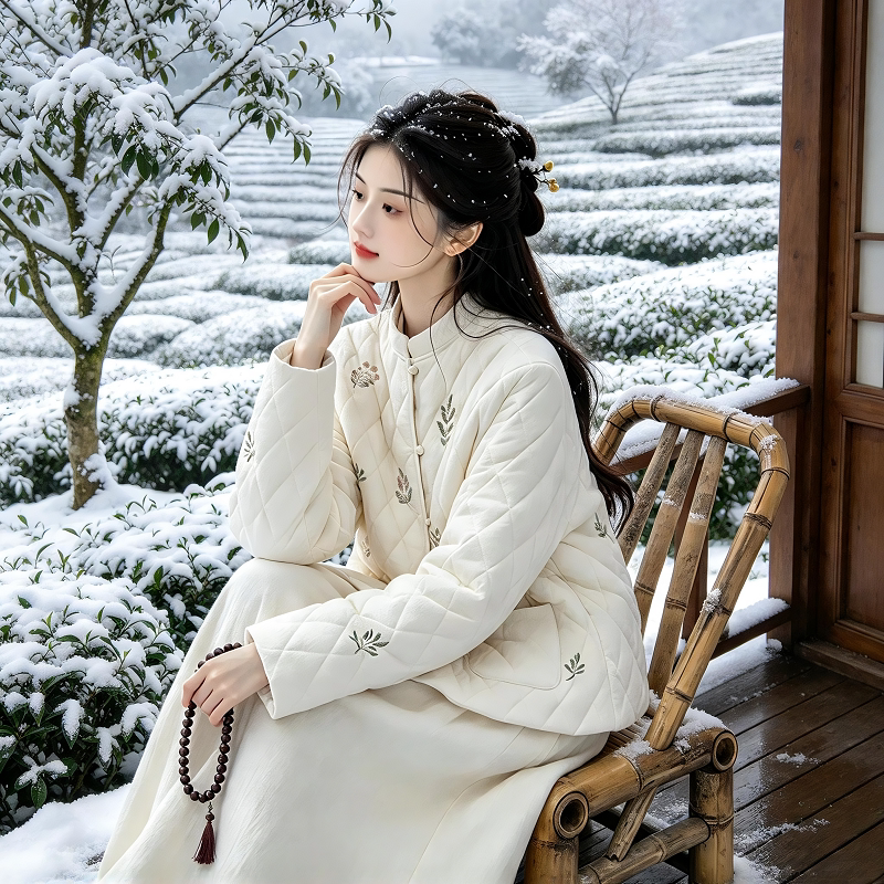 秋冬禅意佛系女装棉袄上衣禅修居士服上衣新中式国风棉衣禅服外套