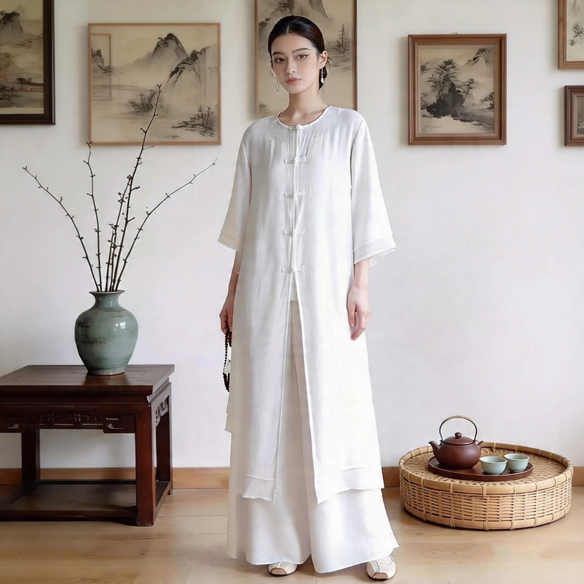 新中式仙气中国风茶服女禅意文艺上衣