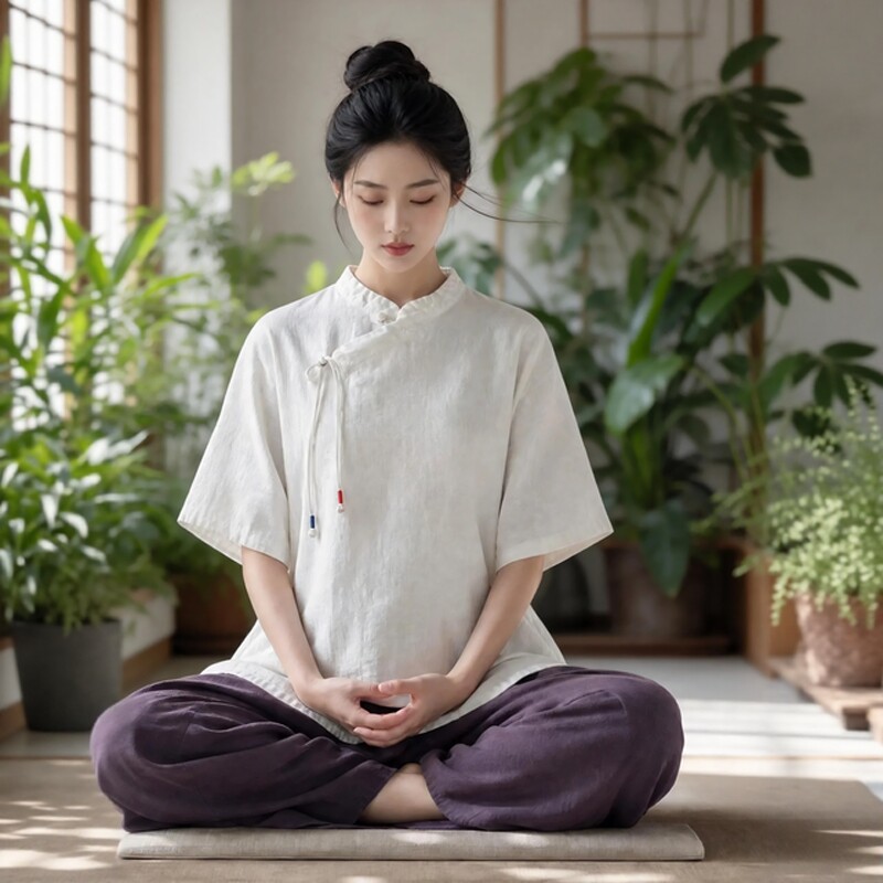 2026新款夏季女款新款棉麻高级禅服女佛系禅意风太极练功服居士服