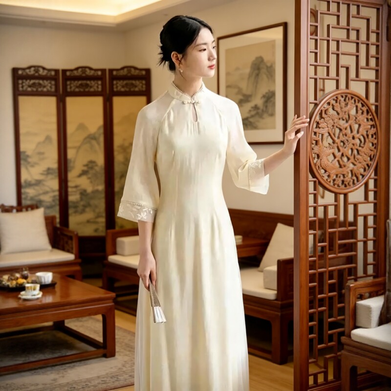 2026夏季新款茶服禅意改良旗袍年轻款修身国风汉服女新中式连衣裙