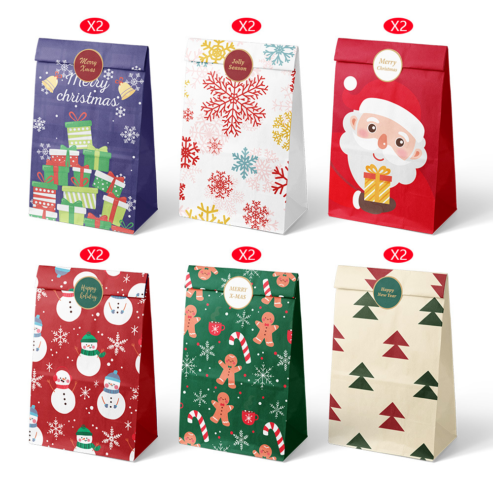 Christmas paper bags New Year gift presents wrapping bags