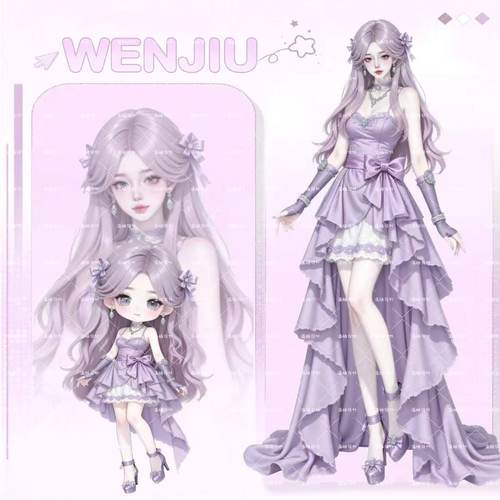 AI立绘定制Q版全身语音厅头像主播二次元古风甜酷插画唯美动漫女