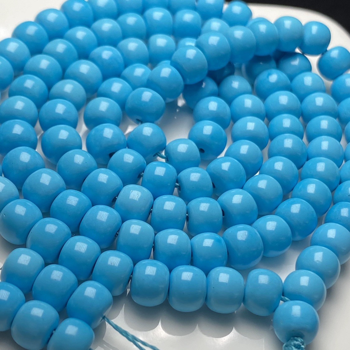 후베이 원래 광산 천연 6MM 구름 커버 높은 도자기 파란색 청록색 구식 목걸이 108 부처님 비즈 단일 구슬 느슨한 구슬 팔찌
